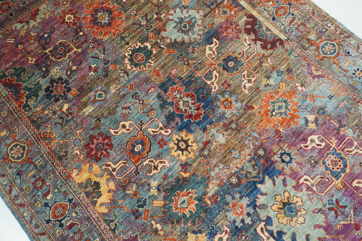 6x8 Multicolor Afghan Hand Knotted Wool Oriental Rug - Yildiz Rugs