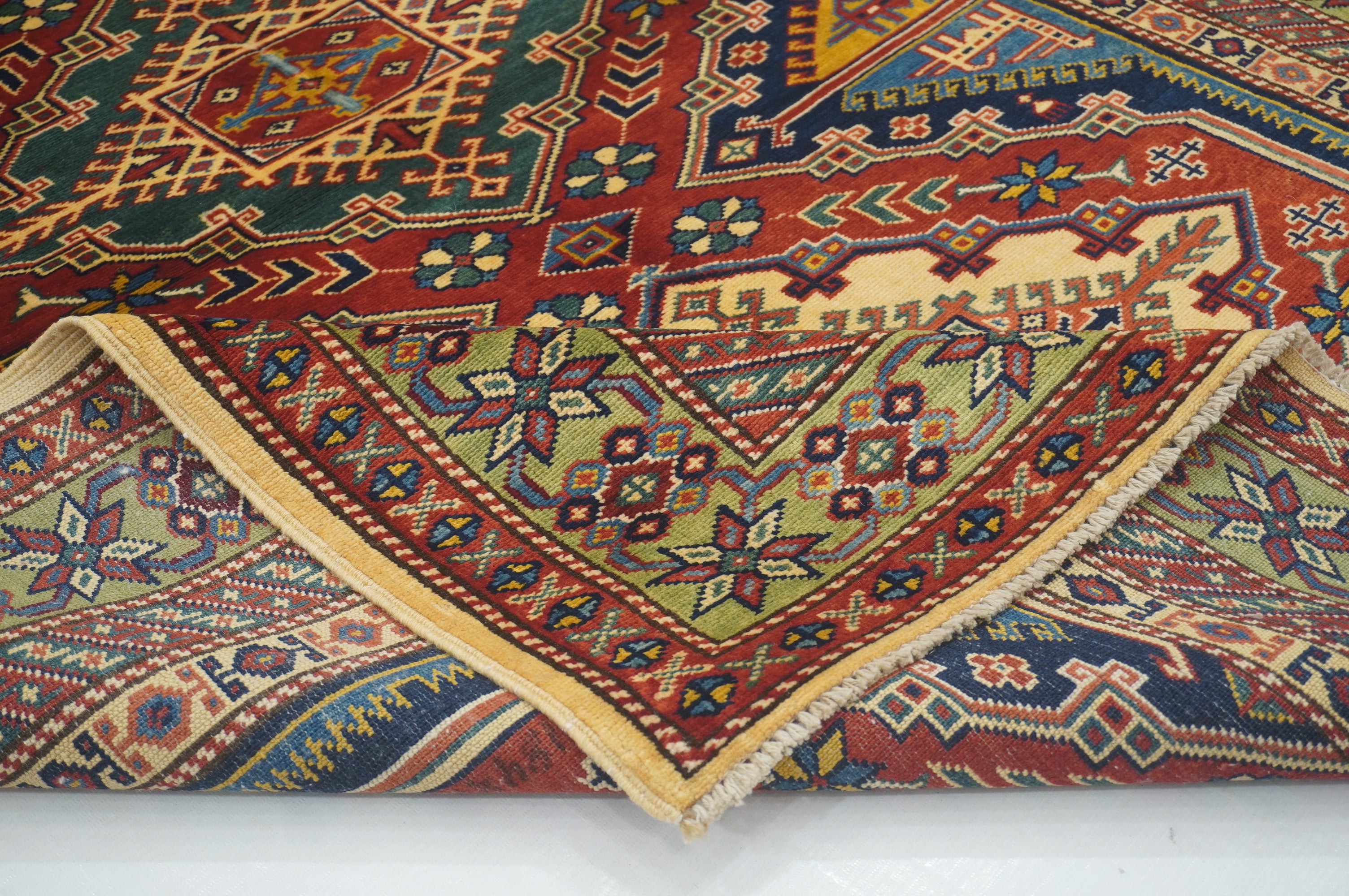 4 x 6 Red Afghan Shirvan Vintage  Hand knotted Wool Rug - Yildiz Rugs