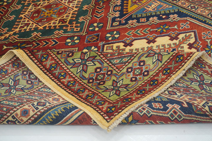 4 x 6 Red Afghan Shirvan Vintage  Hand knotted Wool Rug - Yildiz Rugs