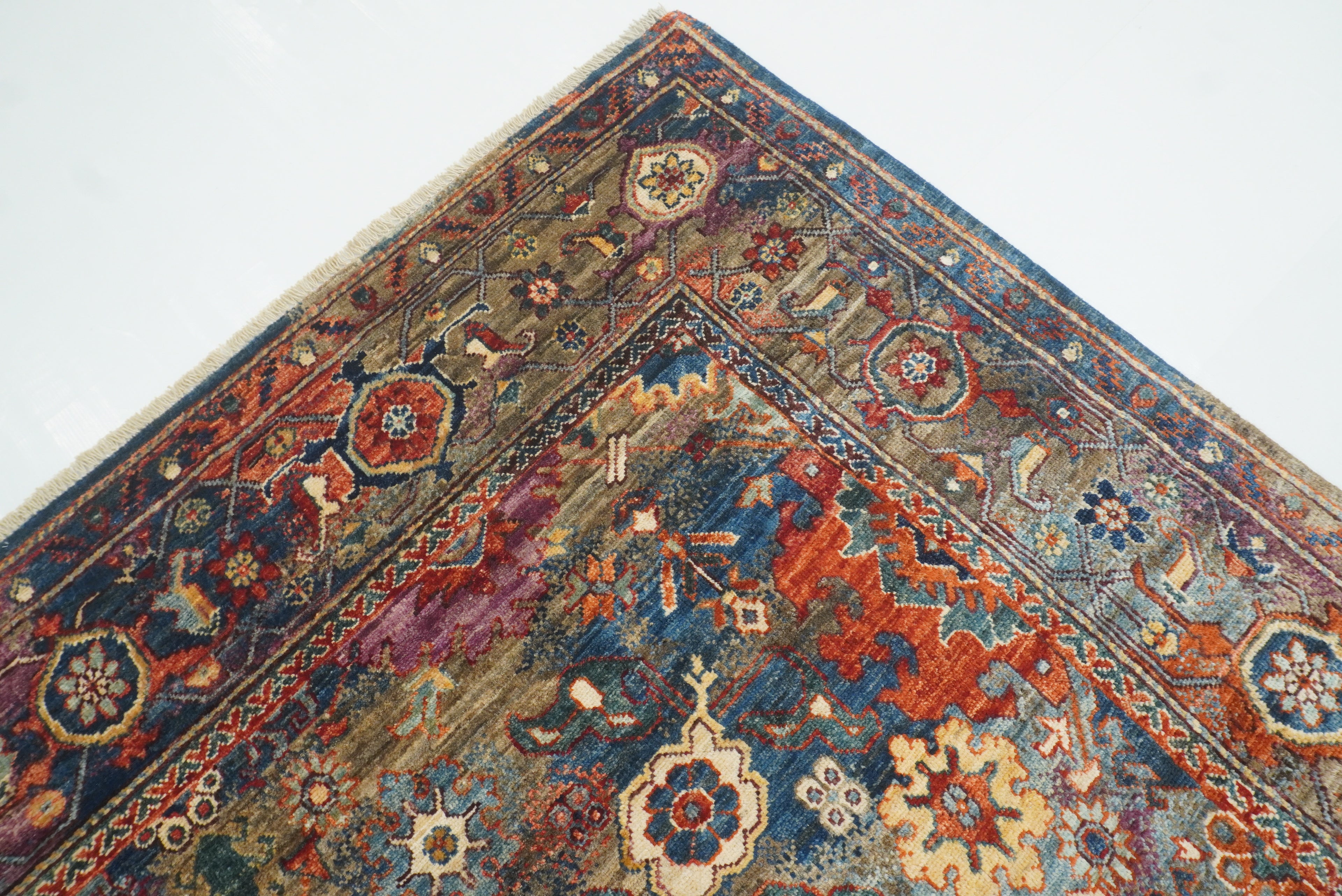 6x8 Multicolor Afghan Hand Knotted Wool Oriental Rug - Yildiz Rugs