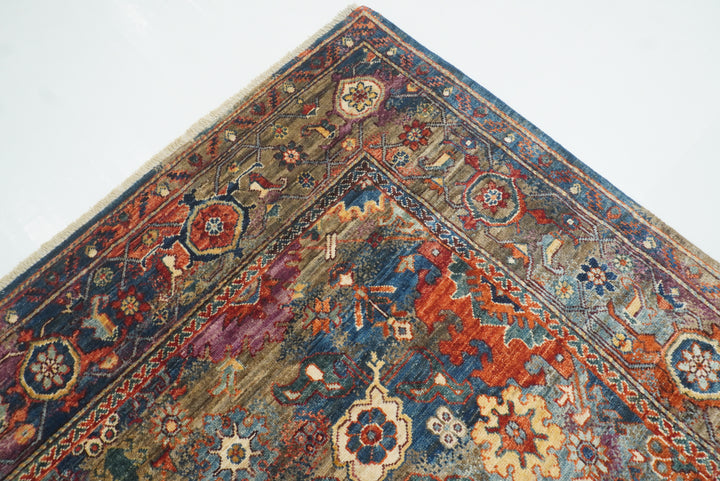 6x8 Multicolor Afghan Hand Knotted Wool Oriental Rug - Yildiz Rugs