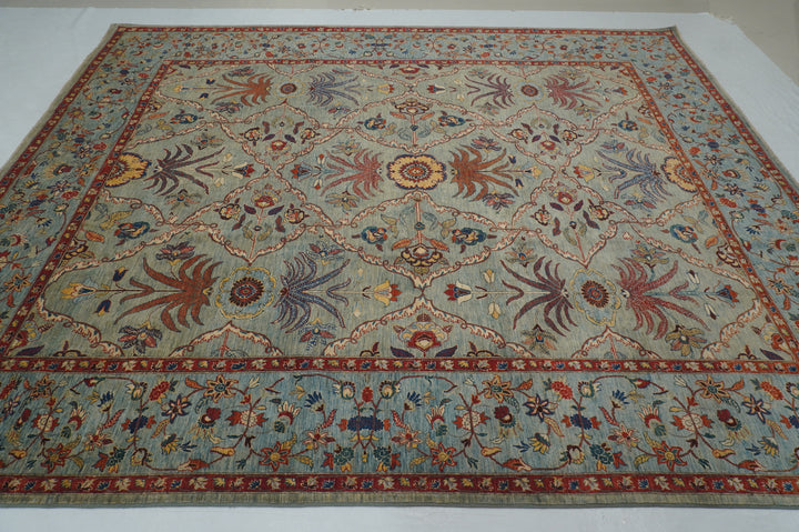 9x11 Blue Serapi Afghan Hand knotted Oriental Rug