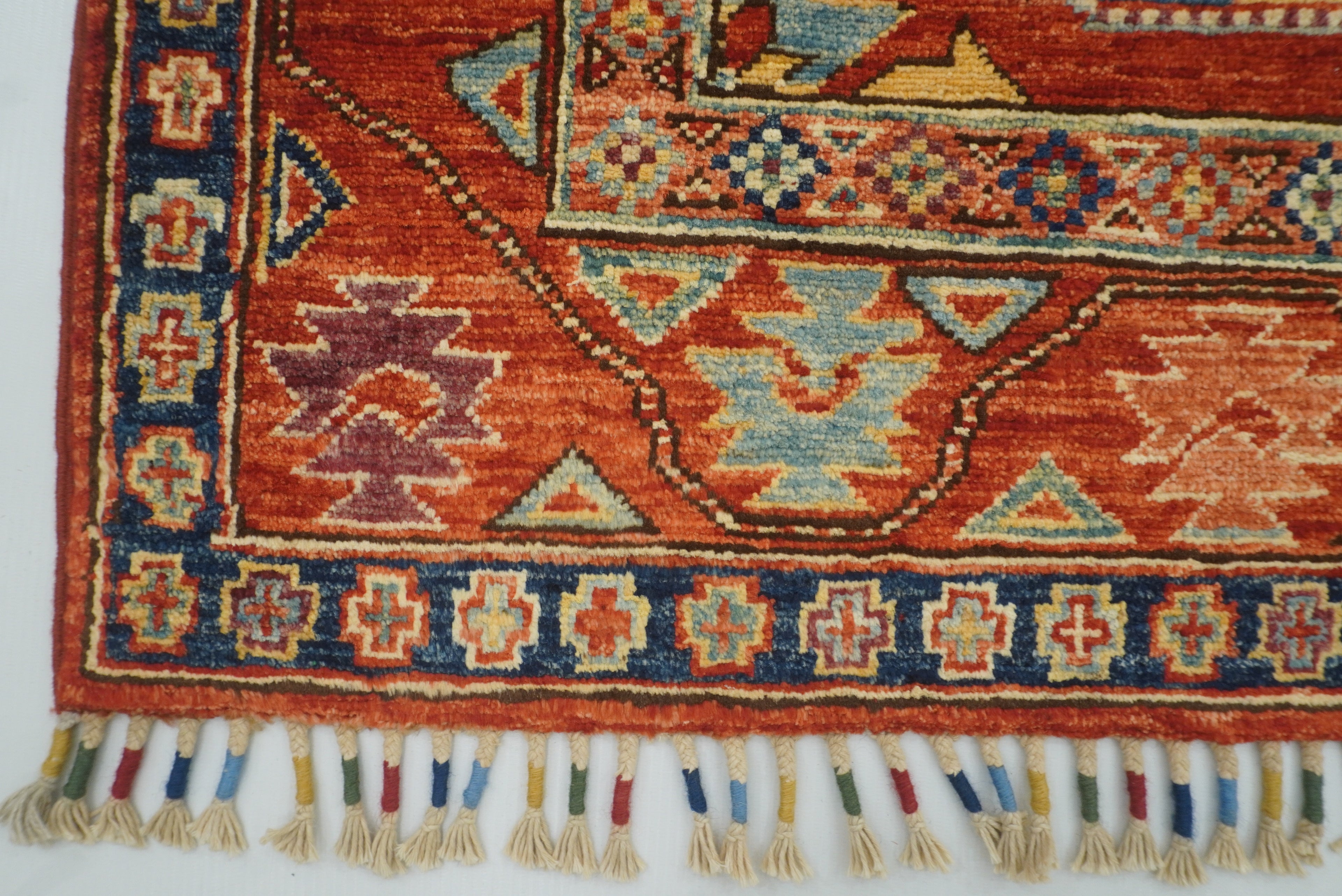 3x4 Red Ersari Hand Knotted Afghan Wool Oriental Rug - Yildiz Rugs