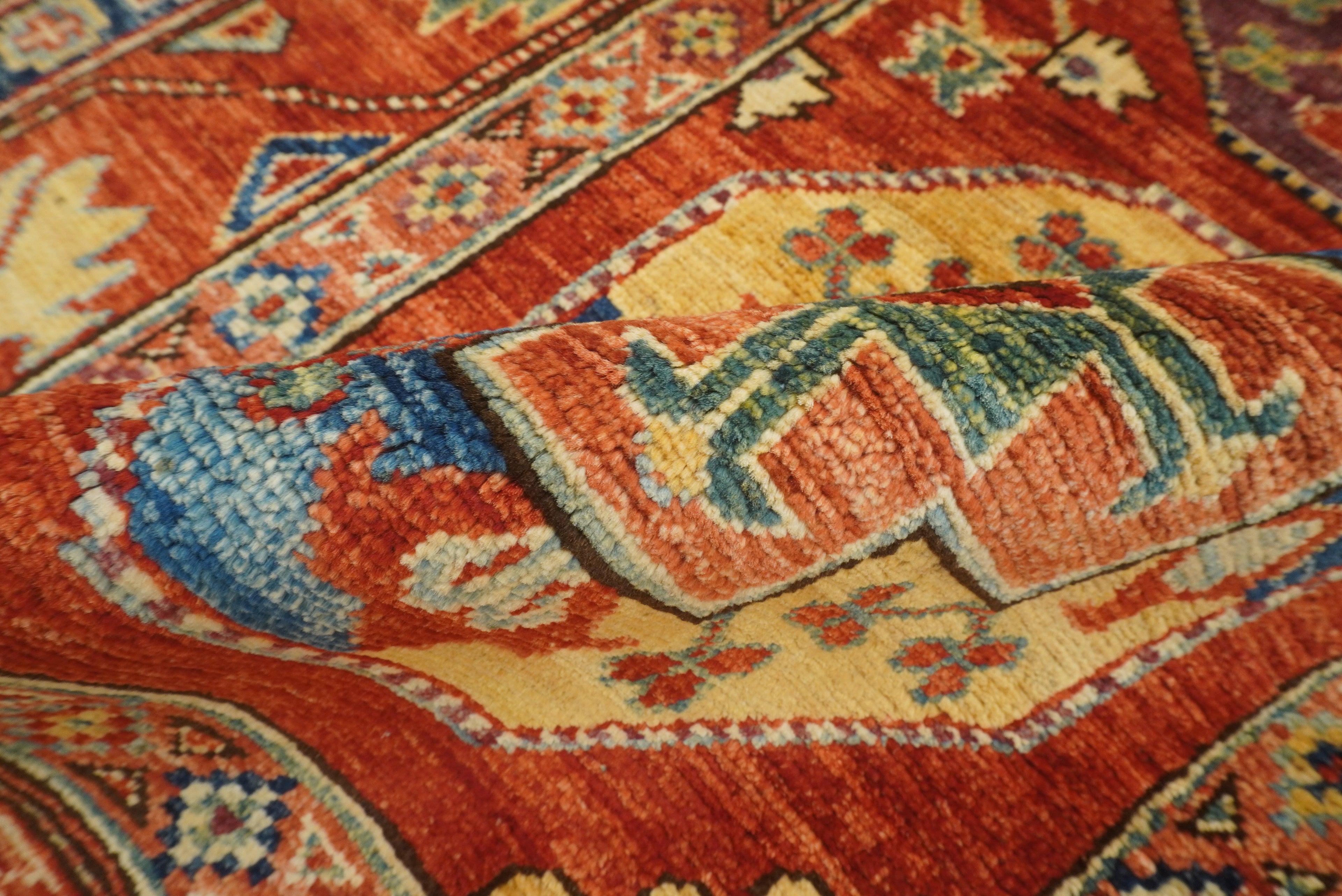 3x4 Red Ersari Hand Knotted Afghan Wool Oriental Rug - Yildiz Rugs