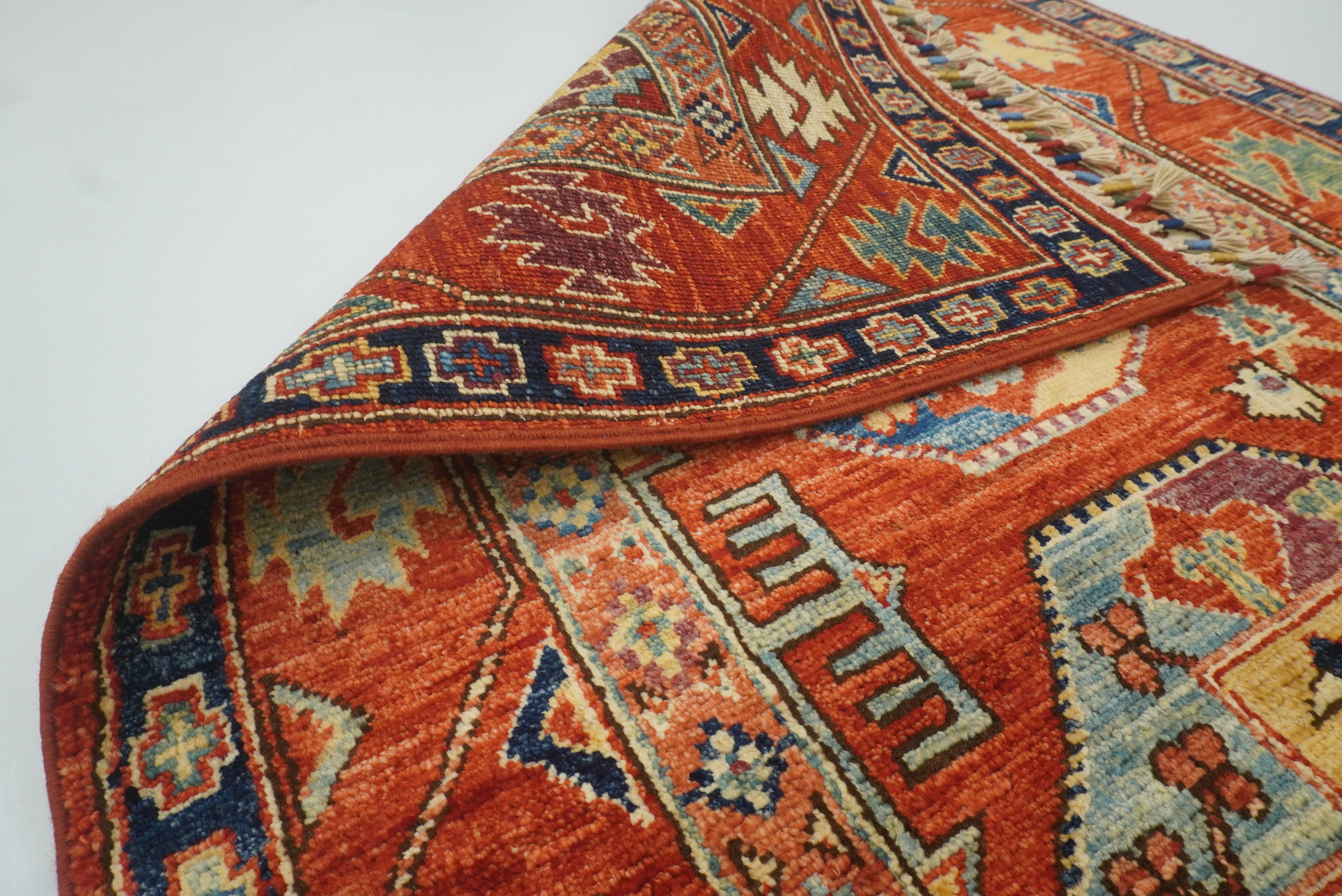 3x4 Red Ersari Hand Knotted Afghan Wool Oriental Rug - Yildiz Rugs