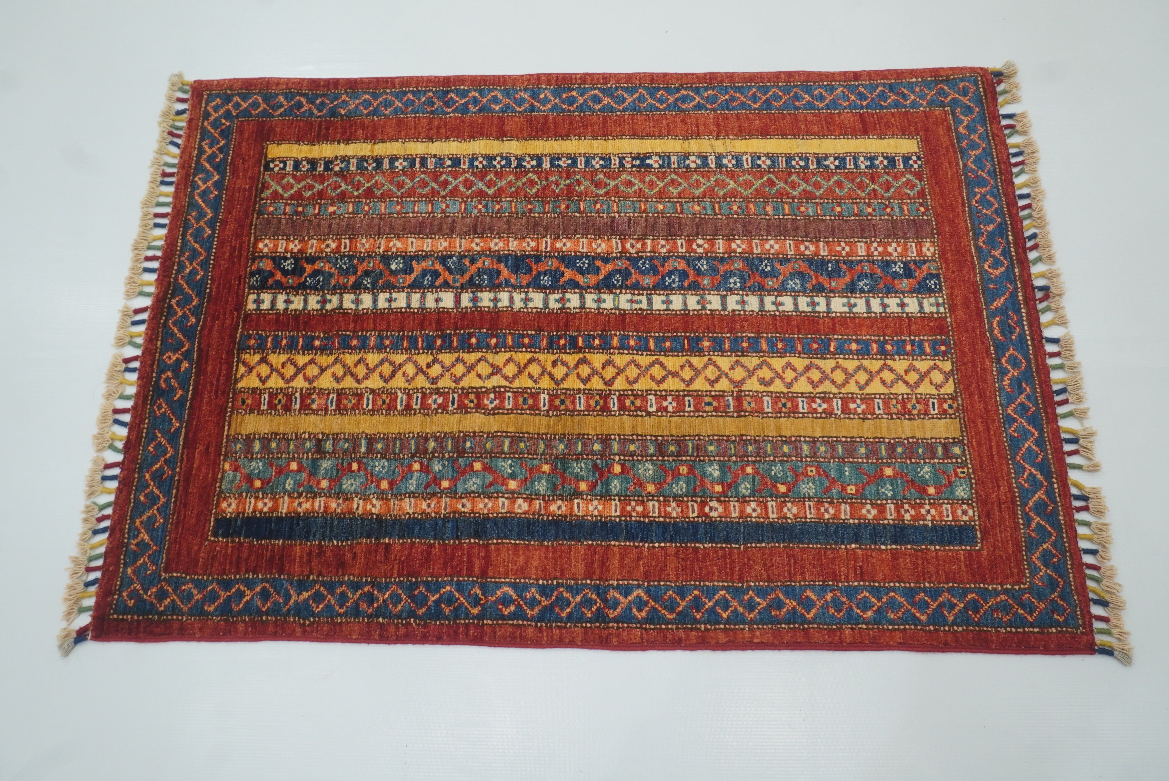 3x4 Red Turkish Style Hand knotted Wool Rug - Yildiz Rugs