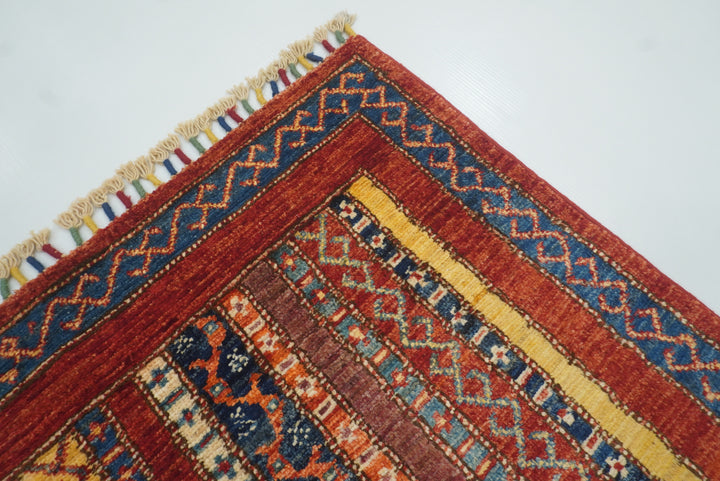 3x4 Red Turkish Style Hand knotted Wool Rug - Yildiz Rugs