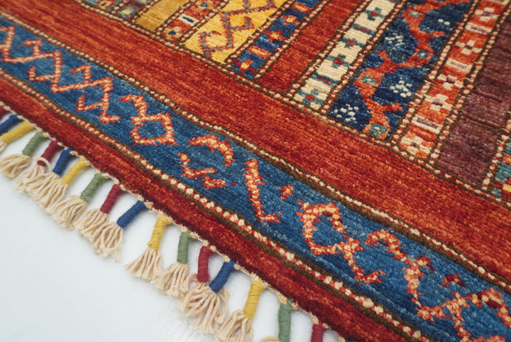 3x4 Red Turkish Style Hand knotted Wool Rug - Yildiz Rugs