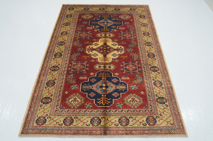 Sold 4 x 6 Red Afghan Shirvan Vintage Hand knotted Wool Rug