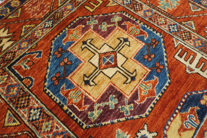 3x4 Red Ersari Hand Knotted Afghan Wool Oriental Rug - Yildiz Rugs