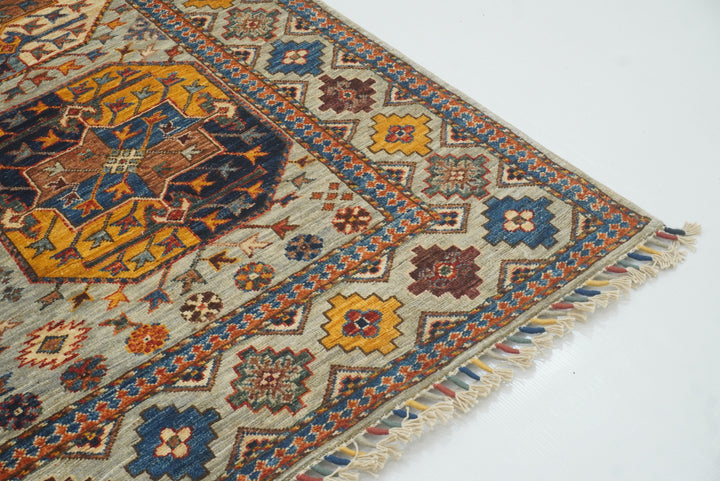 5'6"x8'2" Gray Ersari Afghan Hand-Knotted Oriental Rug - Yildiz Rugs