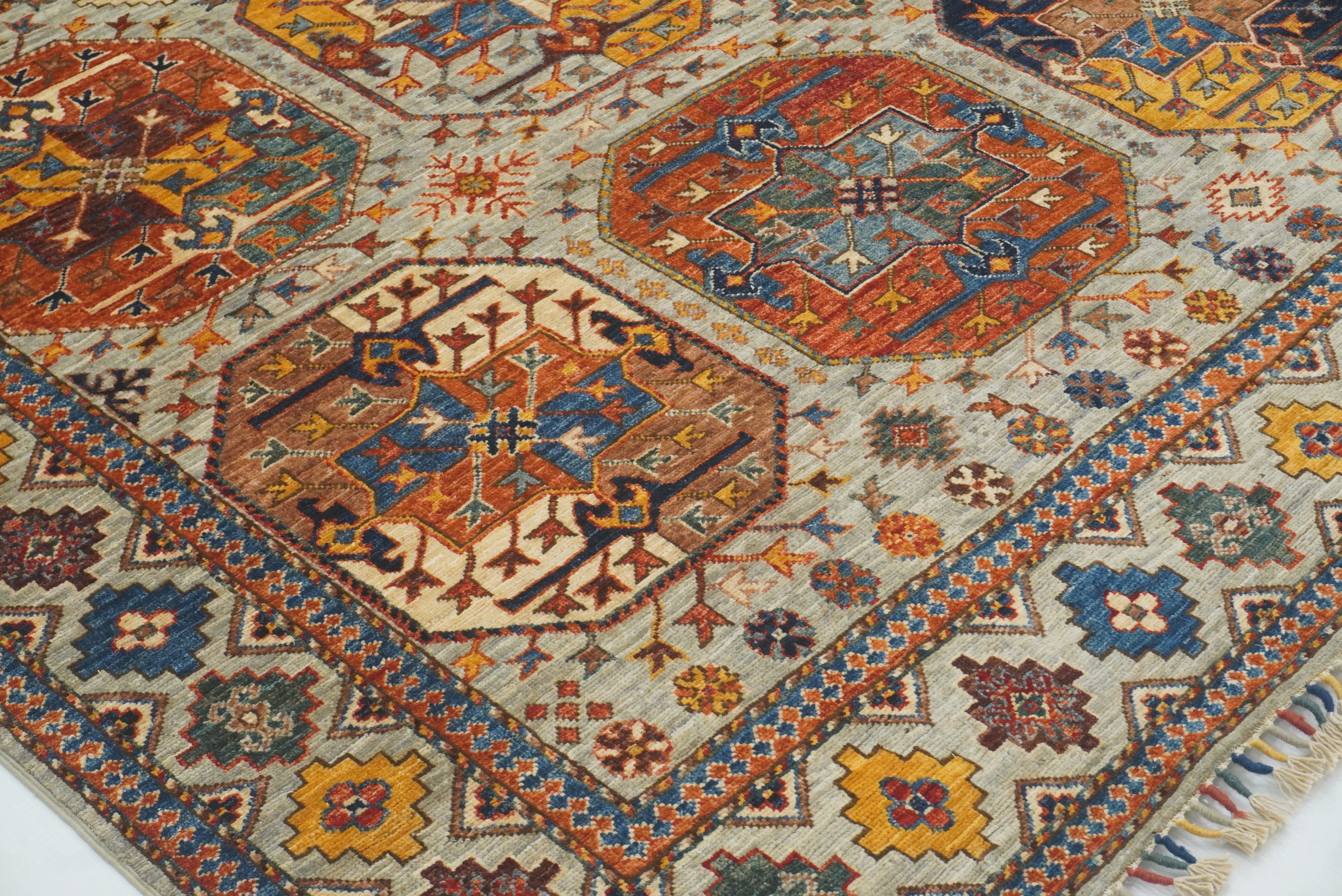 5'6"x8'2" Gray Ersari Afghan Hand-Knotted Oriental Rug - Yildiz Rugs