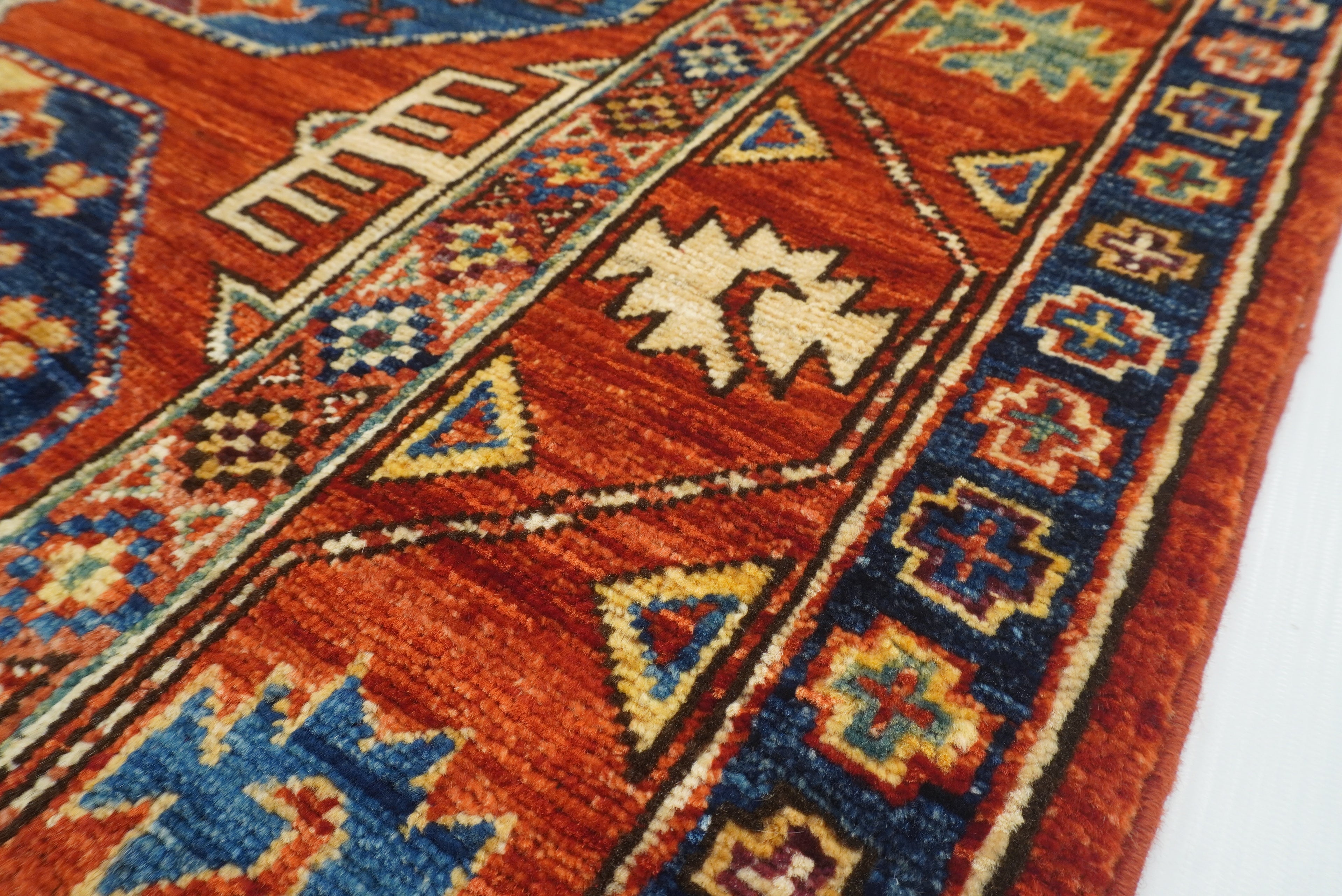 3x4 Red Ersari Hand Knotted Afghan Wool Oriental Rug - Yildiz Rugs