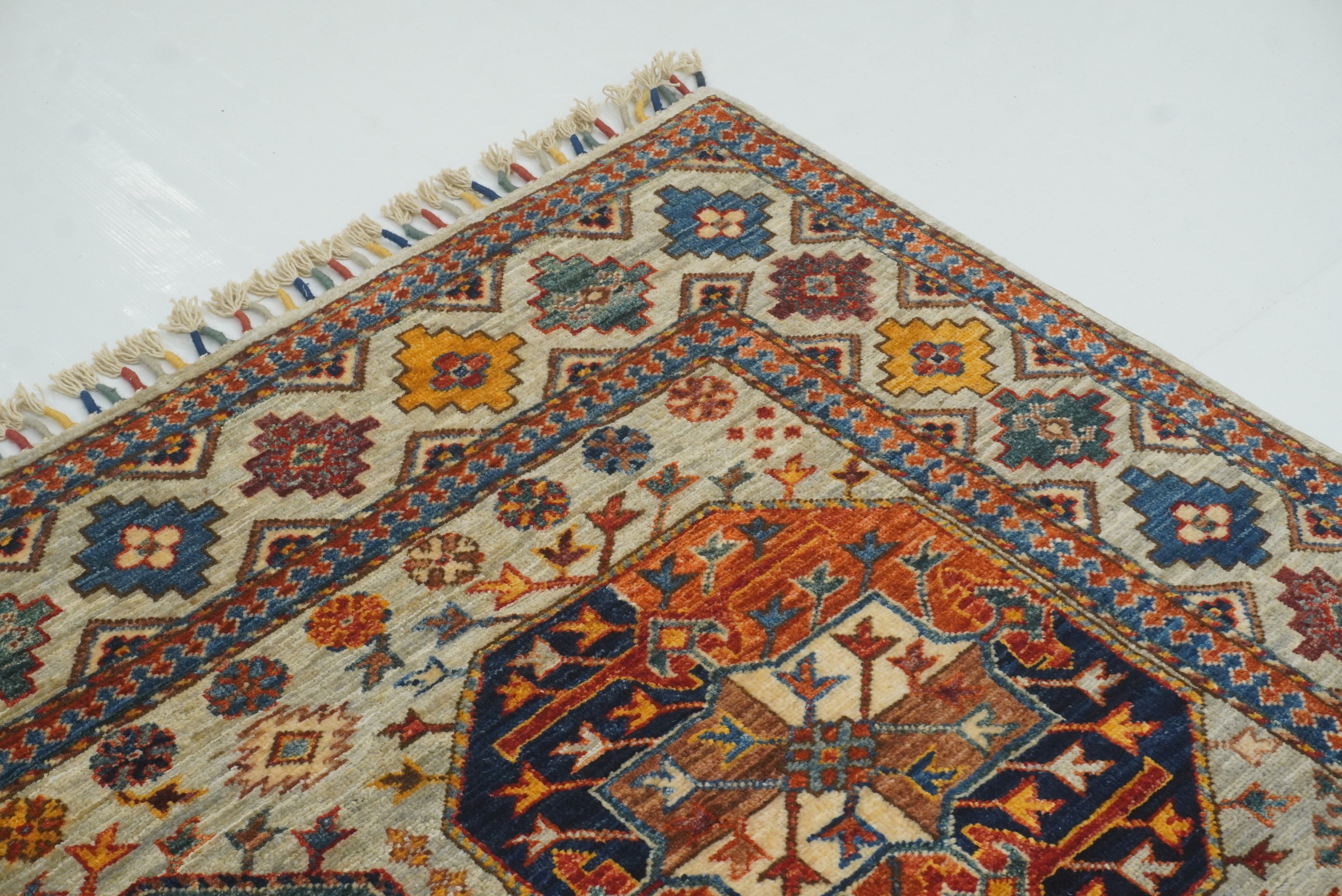 5'6"x8'2" Gray Ersari Afghan Hand-Knotted Oriental Rug - Yildiz Rugs