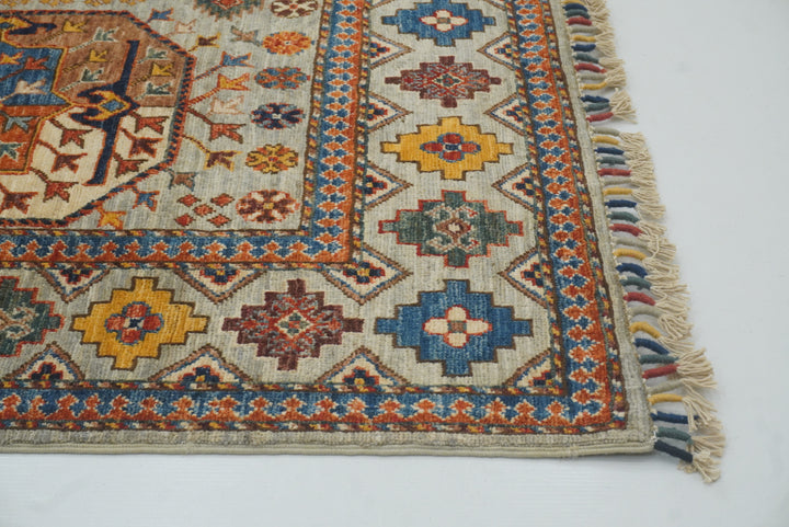 5'6"x8'2" Gray Ersari Afghan Hand-Knotted Oriental Rug - Yildiz Rugs