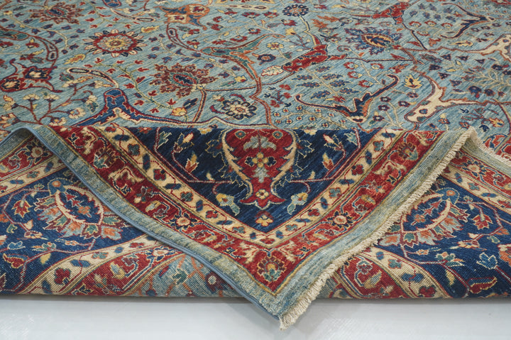 9'2x11'4 Blue Bidjar Afghan Hand Knotted Oriental Rug