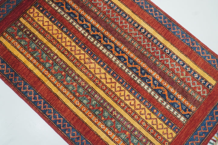 3x4 Red Turkish Style Hand knotted Wool Rug - Yildiz Rugs