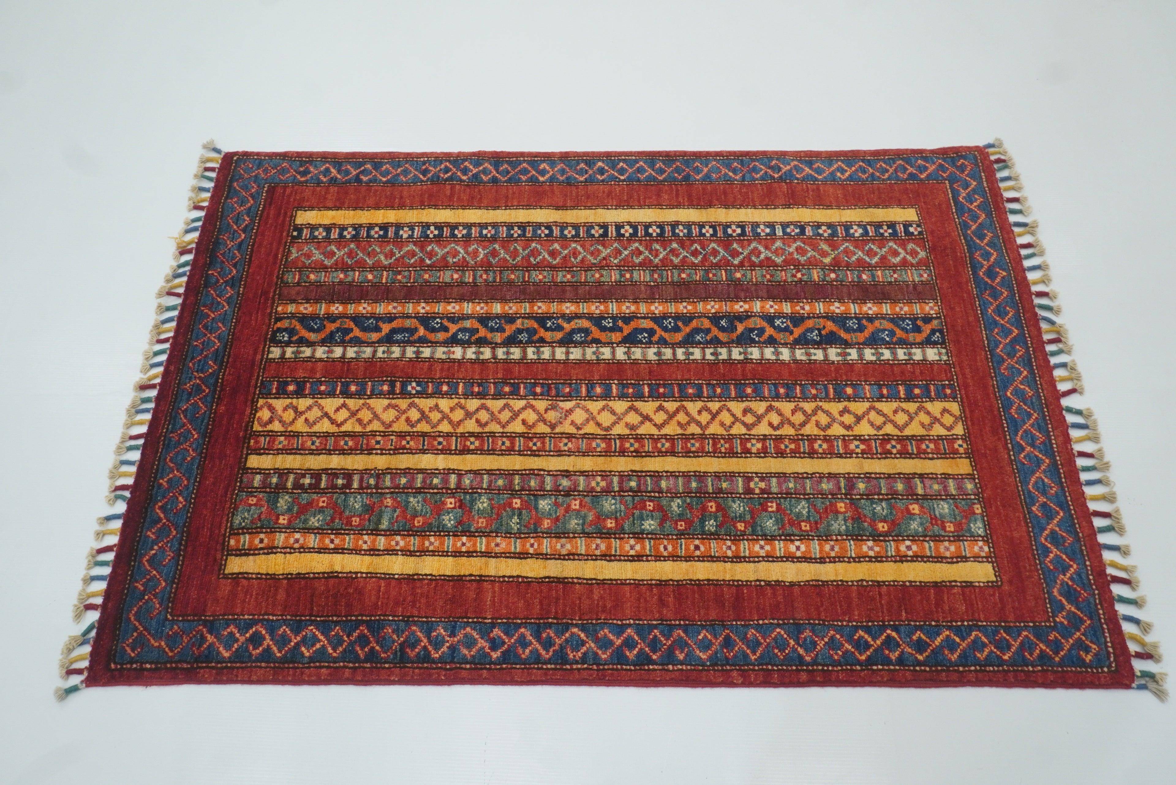 3x4 Red Turkish Style Hand knotted Wool Rug - Yildiz Rugs