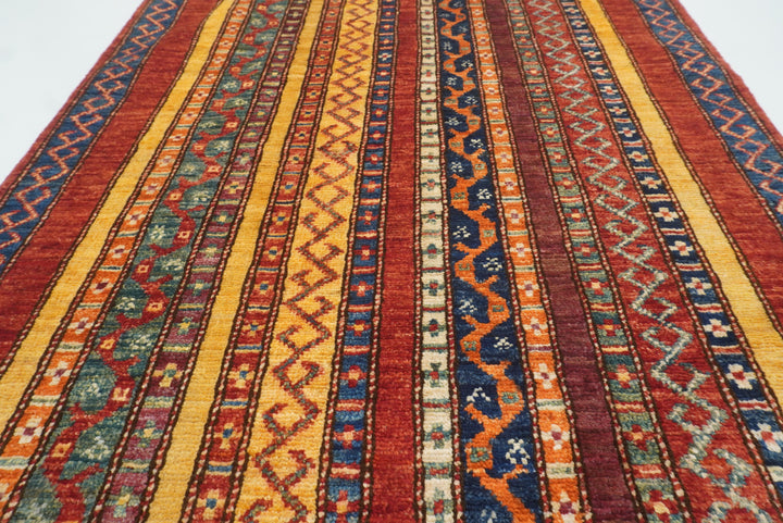 3x4 Red Turkish Style Hand knotted Wool Rug - Yildiz Rugs