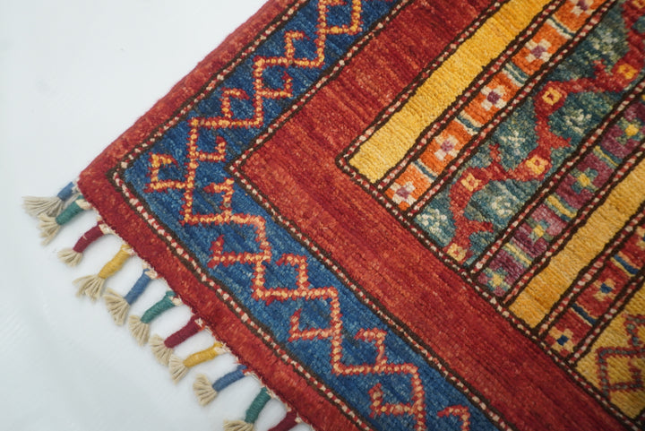 3x4 Red Turkish Style Hand knotted Wool Rug - Yildiz Rugs