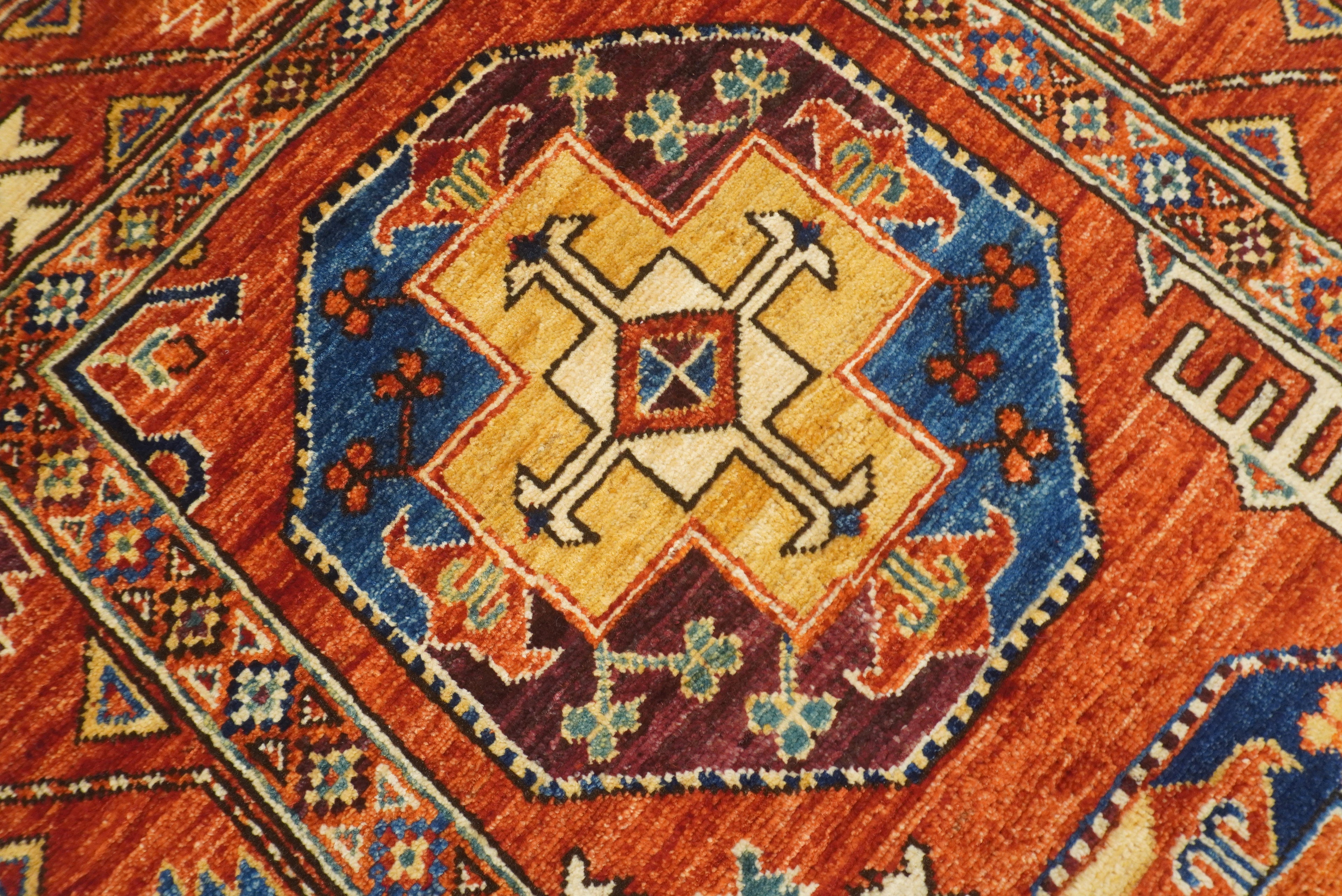 3x4 Red Ersari Hand Knotted Afghan Wool Oriental Rug - Yildiz Rugs
