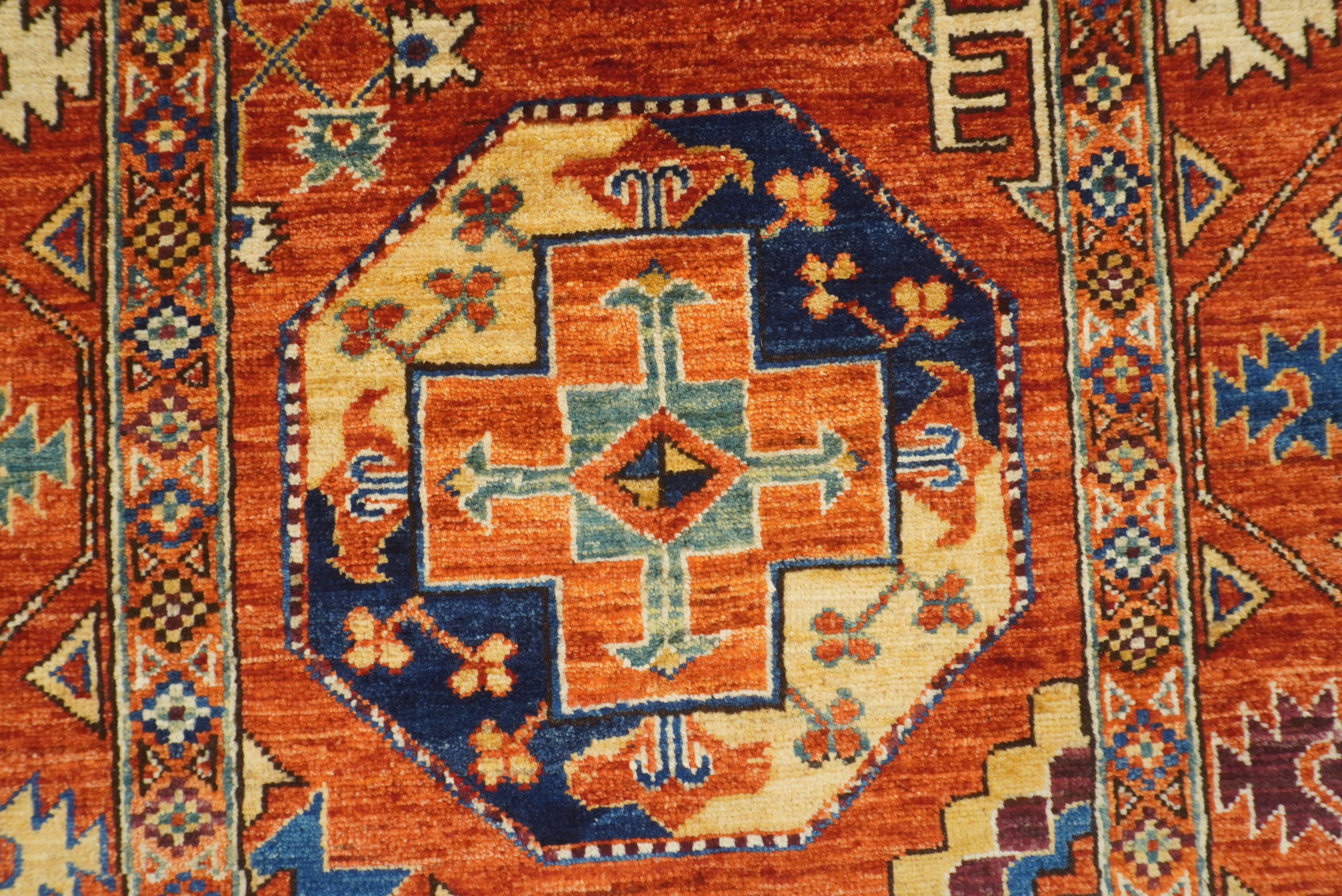 3x4 Red Ersari Hand Knotted Afghan Wool Oriental Rug - Yildiz Rugs