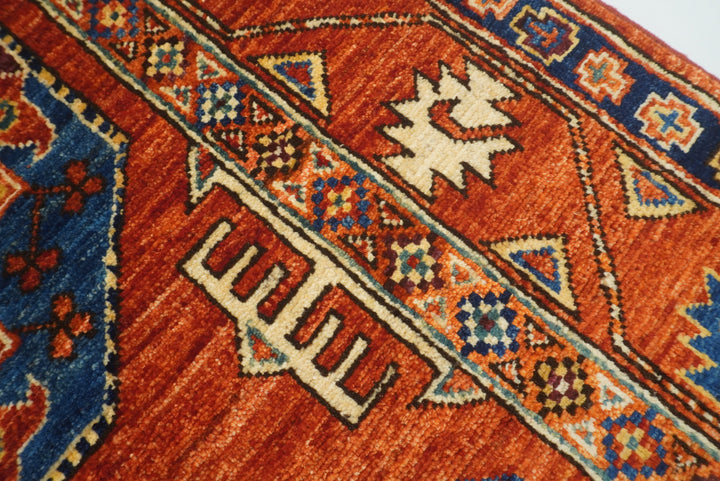 3x4 Red Ersari Hand Knotted Afghan Wool Oriental Rug - Yildiz Rugs
