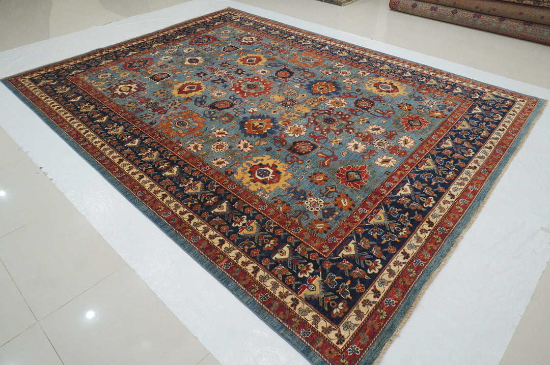 9x12 Blue Bidjar Afghan Hand knotted Oriental Rug