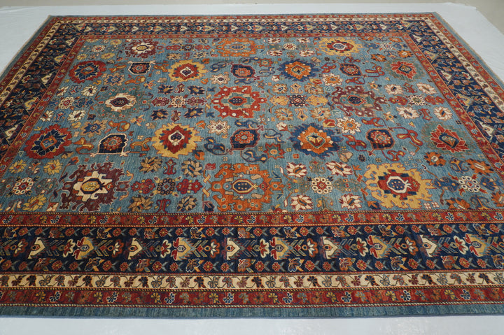 9x12 Blue Bidjar Afghan Hand knotted Oriental Rug