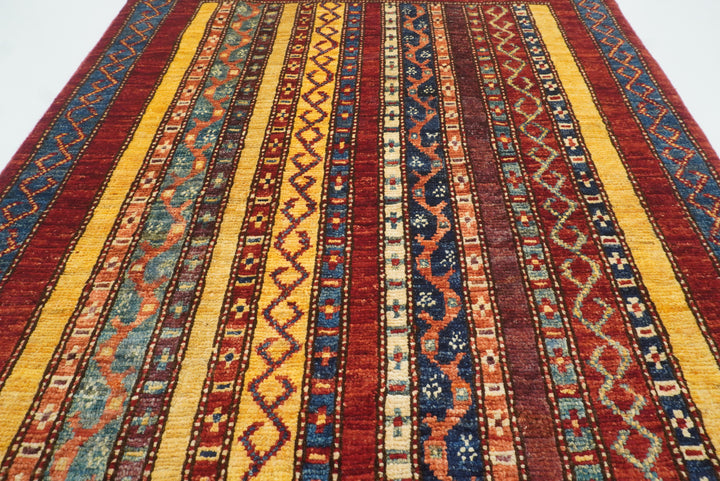 3x4 Red Turkish Style Hand knotted Wool Rug - Yildiz Rugs