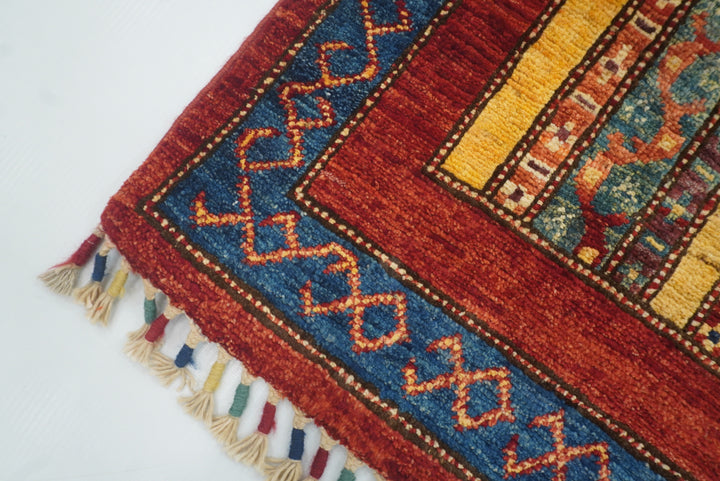 3x4 Red Turkish Style Hand knotted Wool Rug - Yildiz Rugs