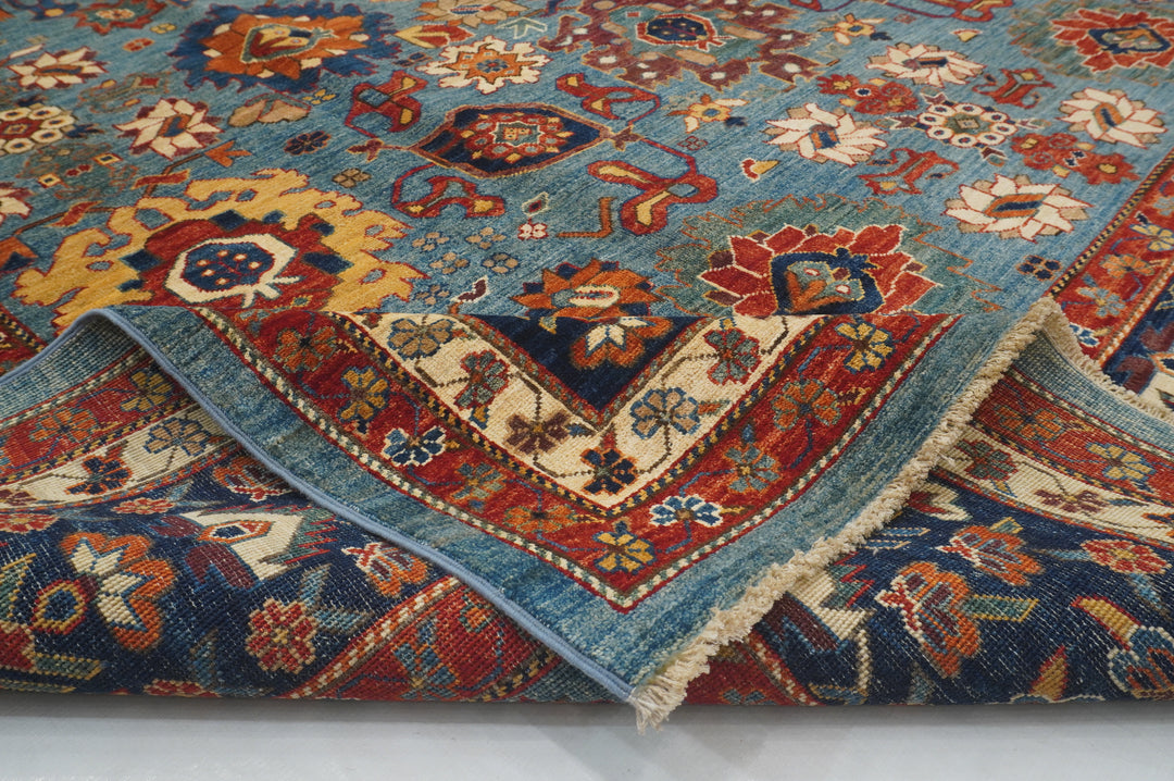 9x12 Blue Bidjar Afghan Hand knotted Oriental Rug