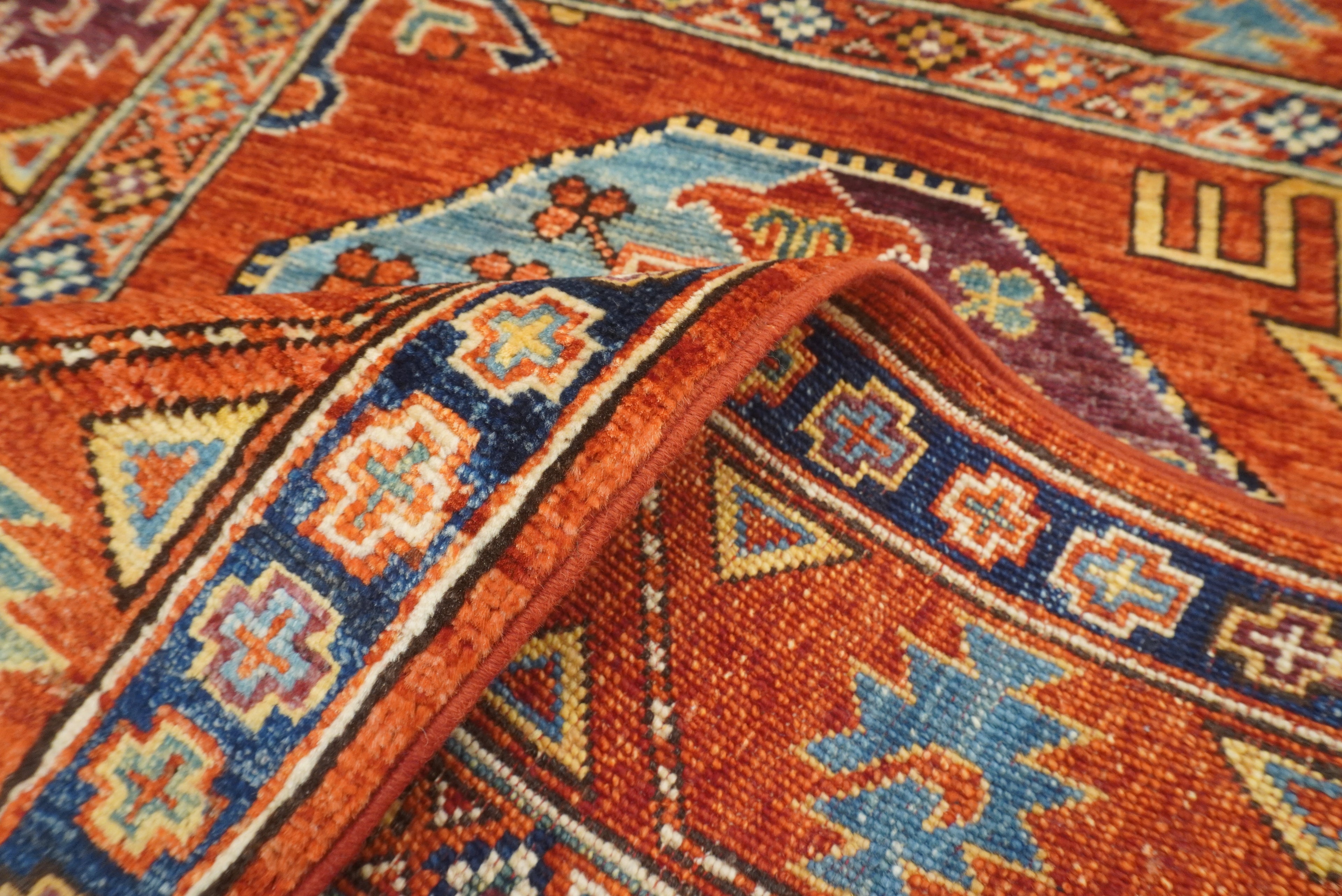 3x4 Red Ersari Hand Knotted Afghan Wool Oriental Rug - Yildiz Rugs