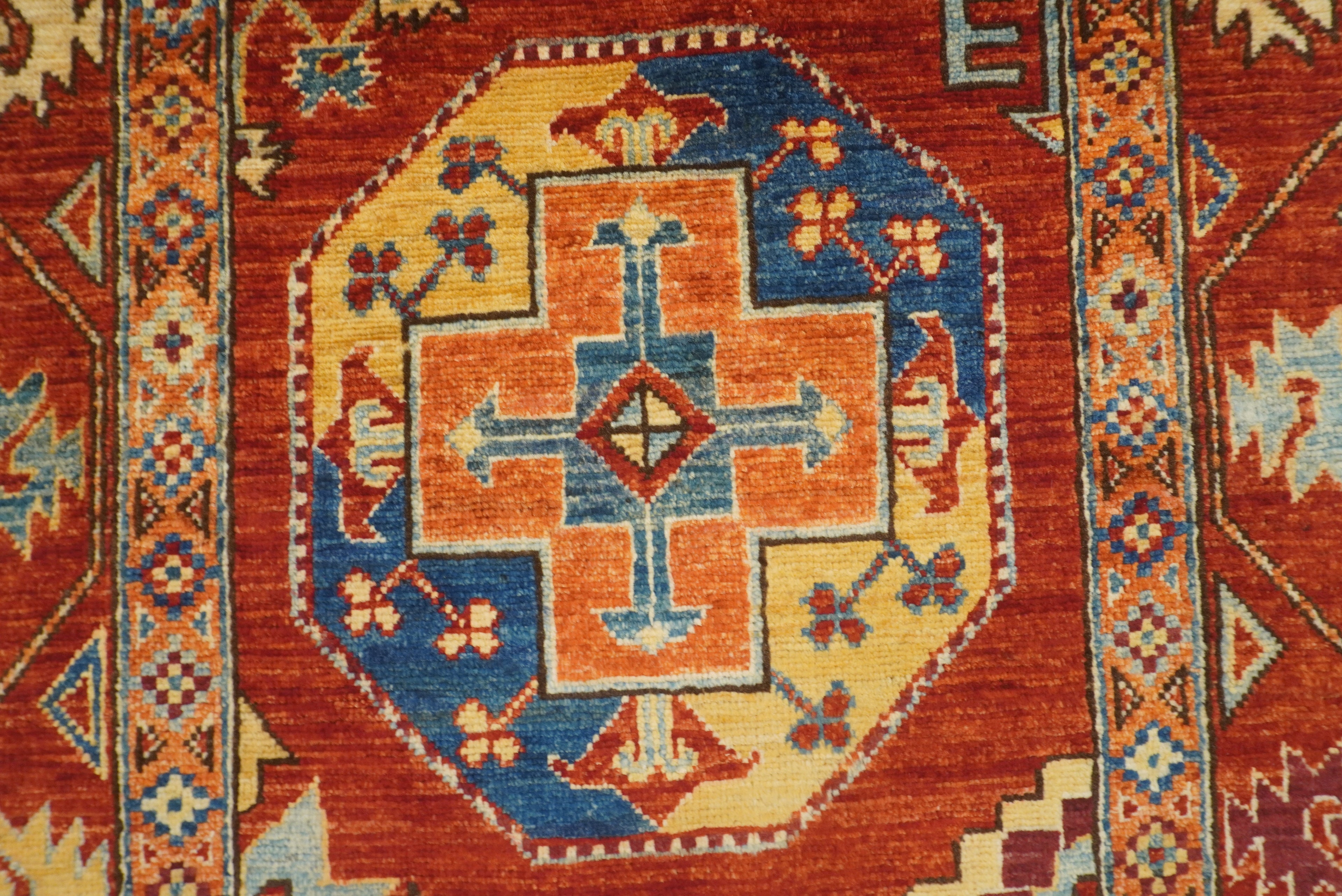 3x4 Red Ersari Hand Knotted Afghan Wool Oriental Rug - Yildiz Rugs