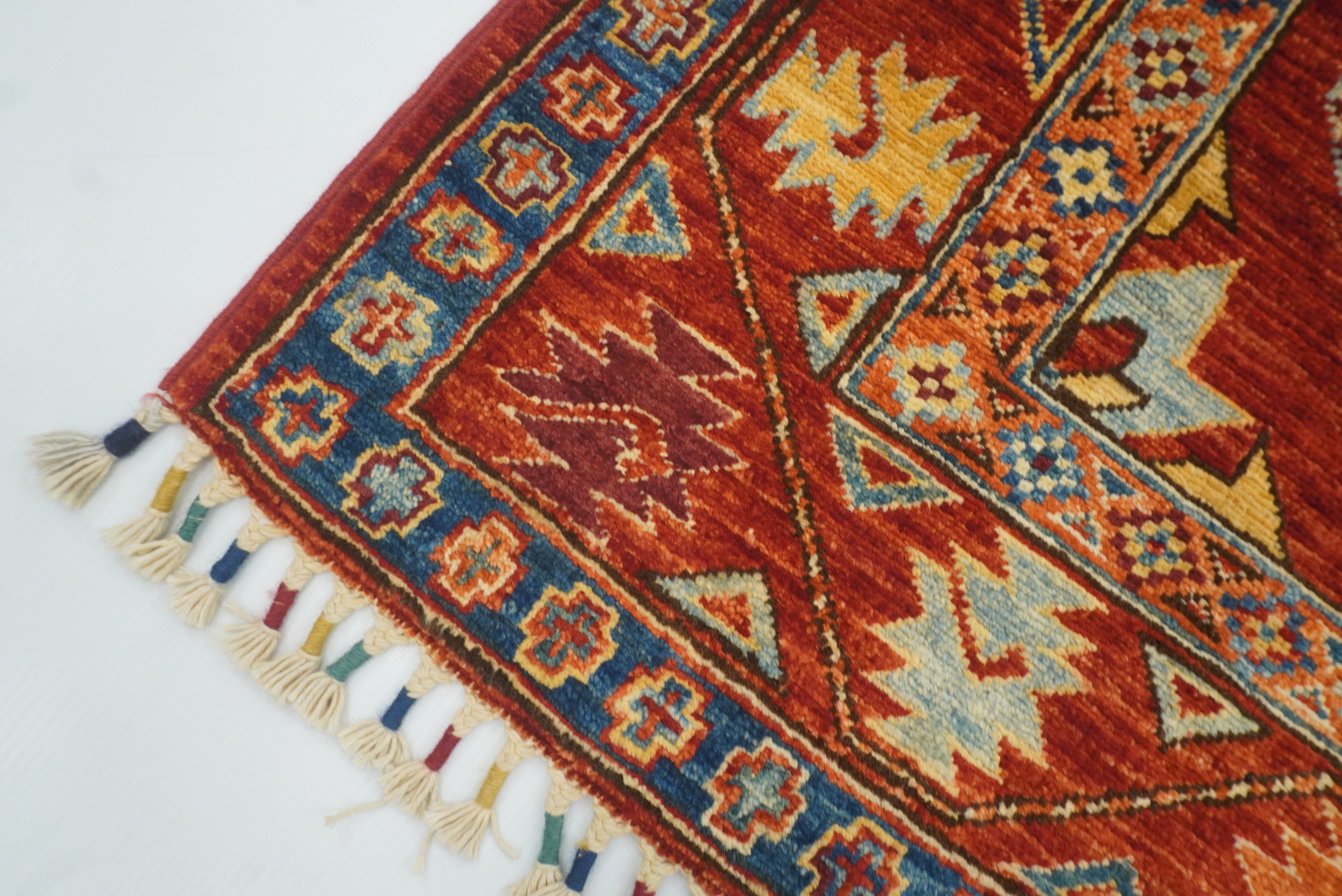 3x4 Red Ersari Hand Knotted Afghan Wool Oriental Rug - Yildiz Rugs