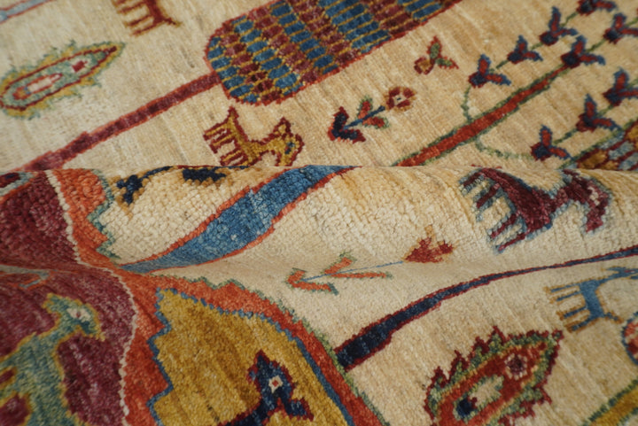 5'5"x8' Gabbeh Burgundy Hand-Knotted Afghan Wool Tree of Life Rug - Yildiz Rugs