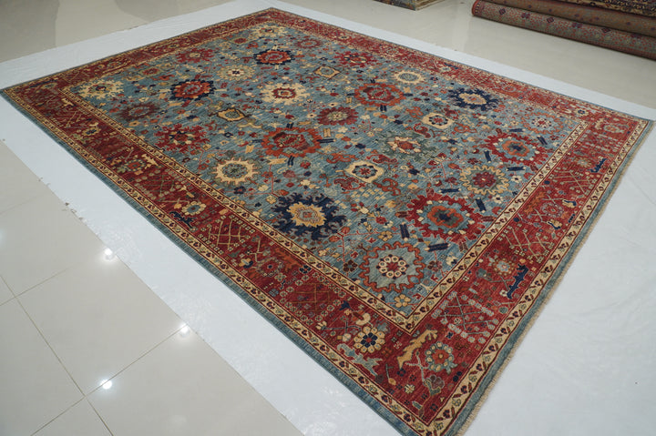 9x12 Blue Sultanabad Afghan Hand knotted Oriental Rug