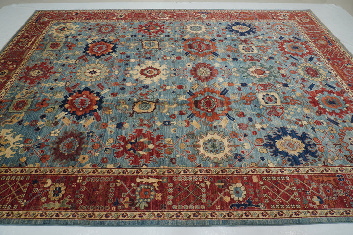 9x12 Blue Sultanabad Afghan Hand knotted Oriental Rug