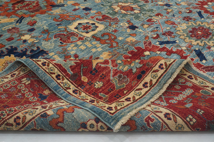 9x12 Blue Sultanabad Afghan Hand knotted Oriental Rug