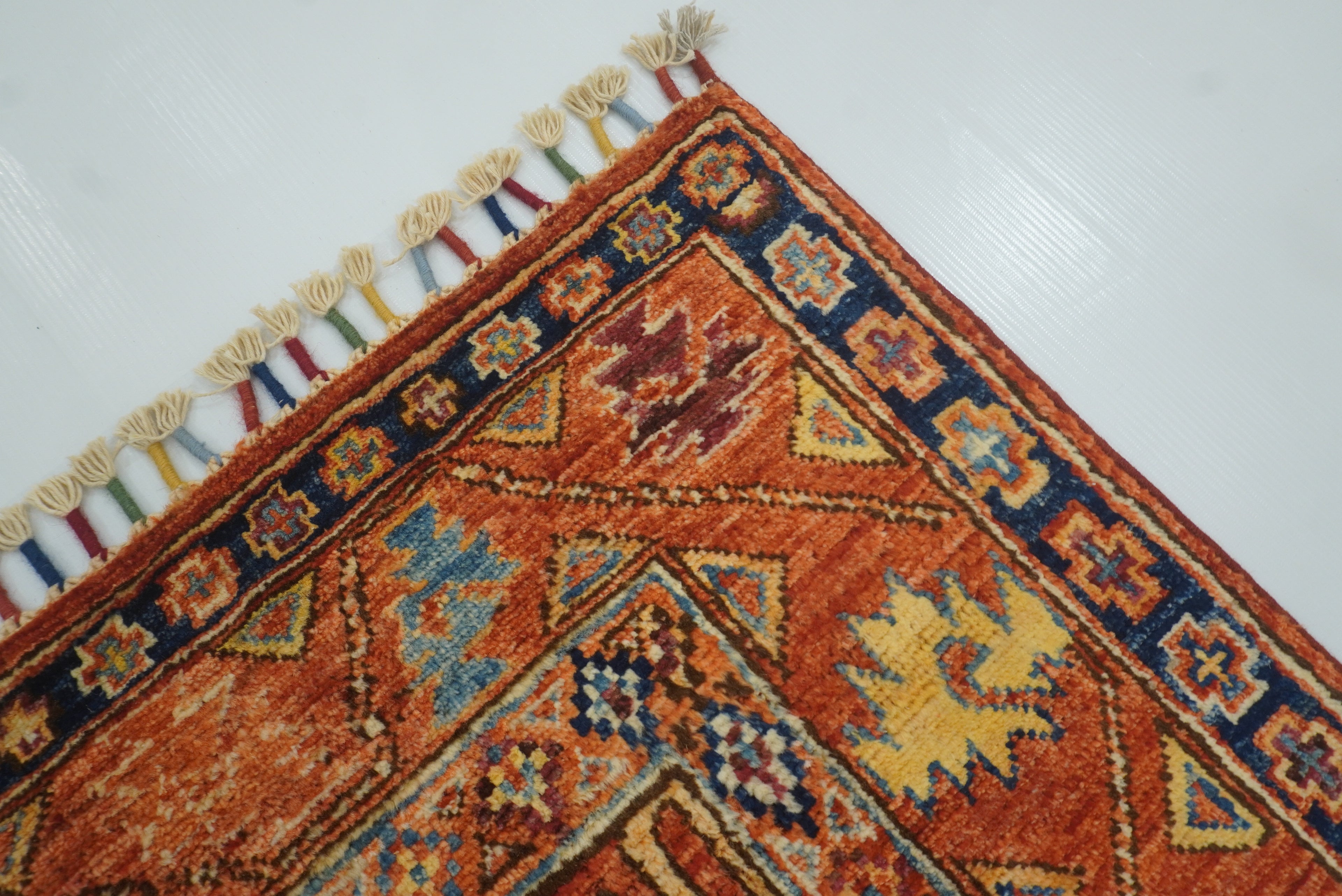 3x4 Red Ersari Hand Knotted Afghan Wool Oriental Rug - Yildiz Rugs