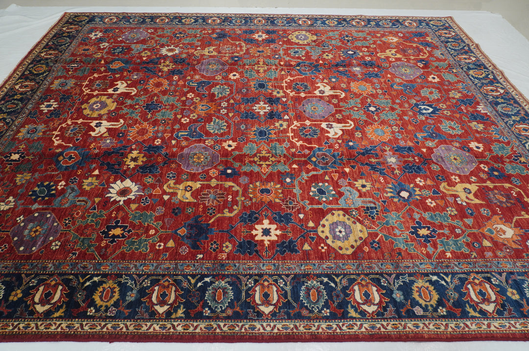 9x12 Red Bidjar Afghan Hand knotted Oriental Rug