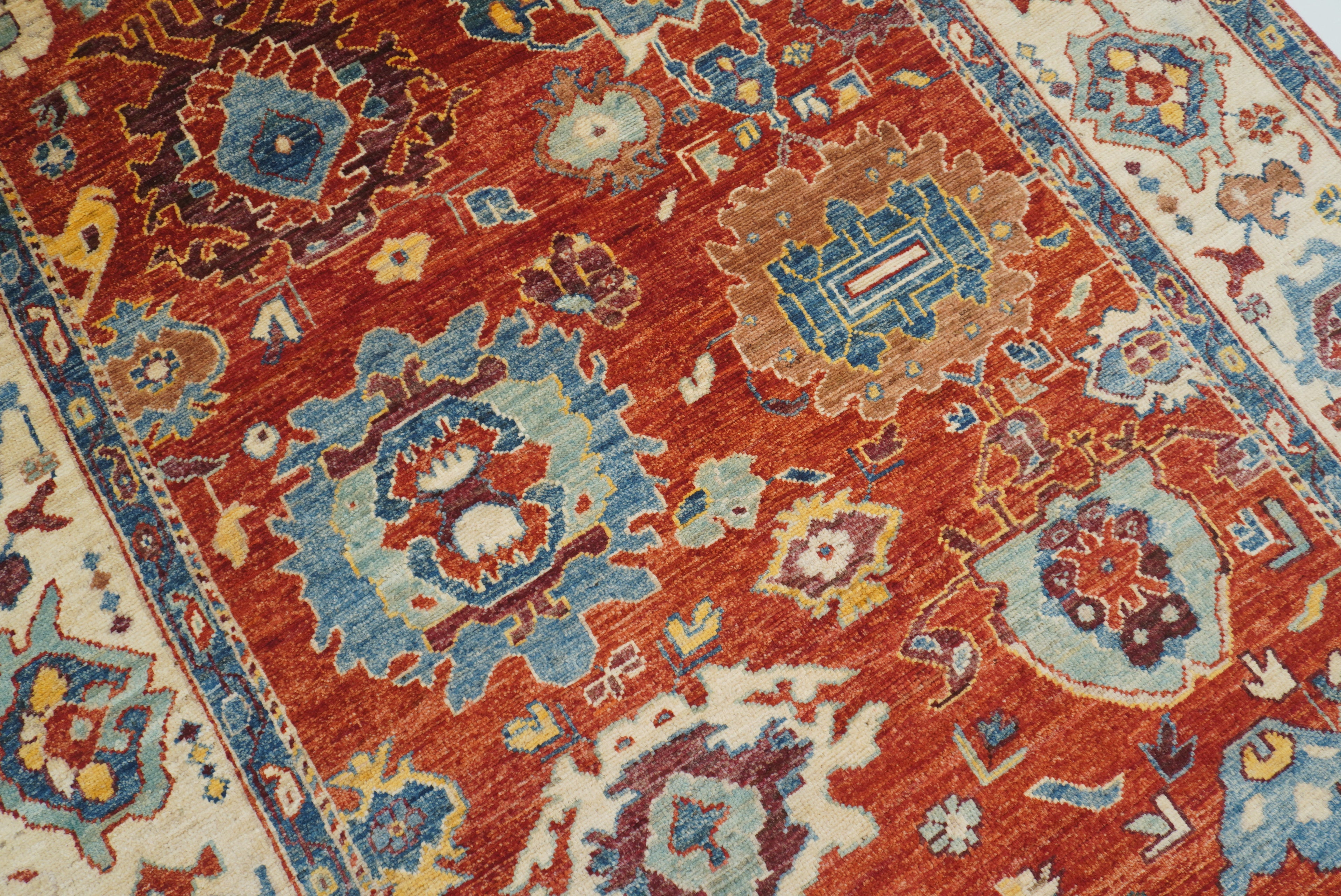 6x9 Rusty Red Oushak Hand-Knotted Wool Oriental Rug - Yildiz Rugs