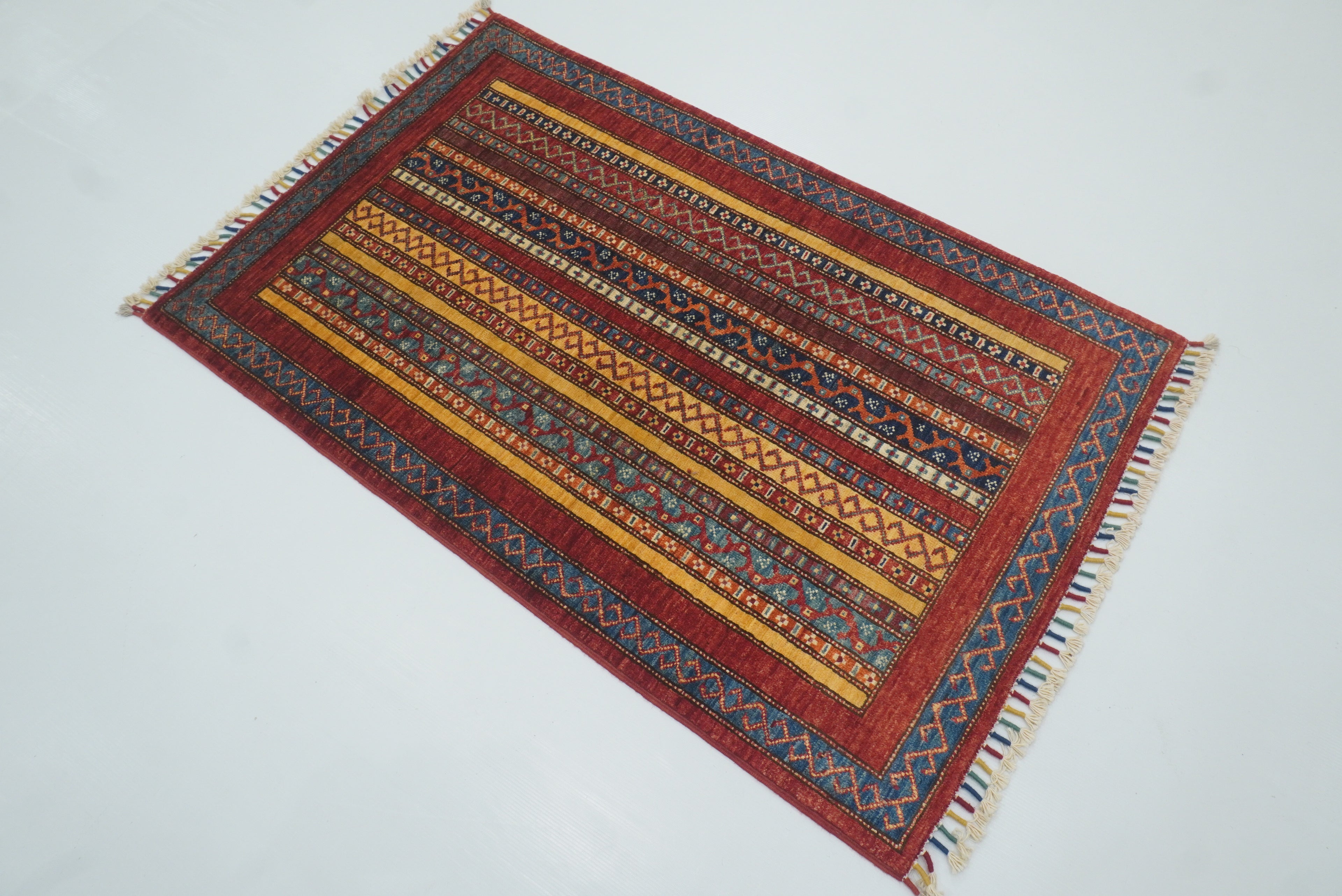 3x4 Red Turkish Style Hand knotted Wool Rug - Yildiz Rugs