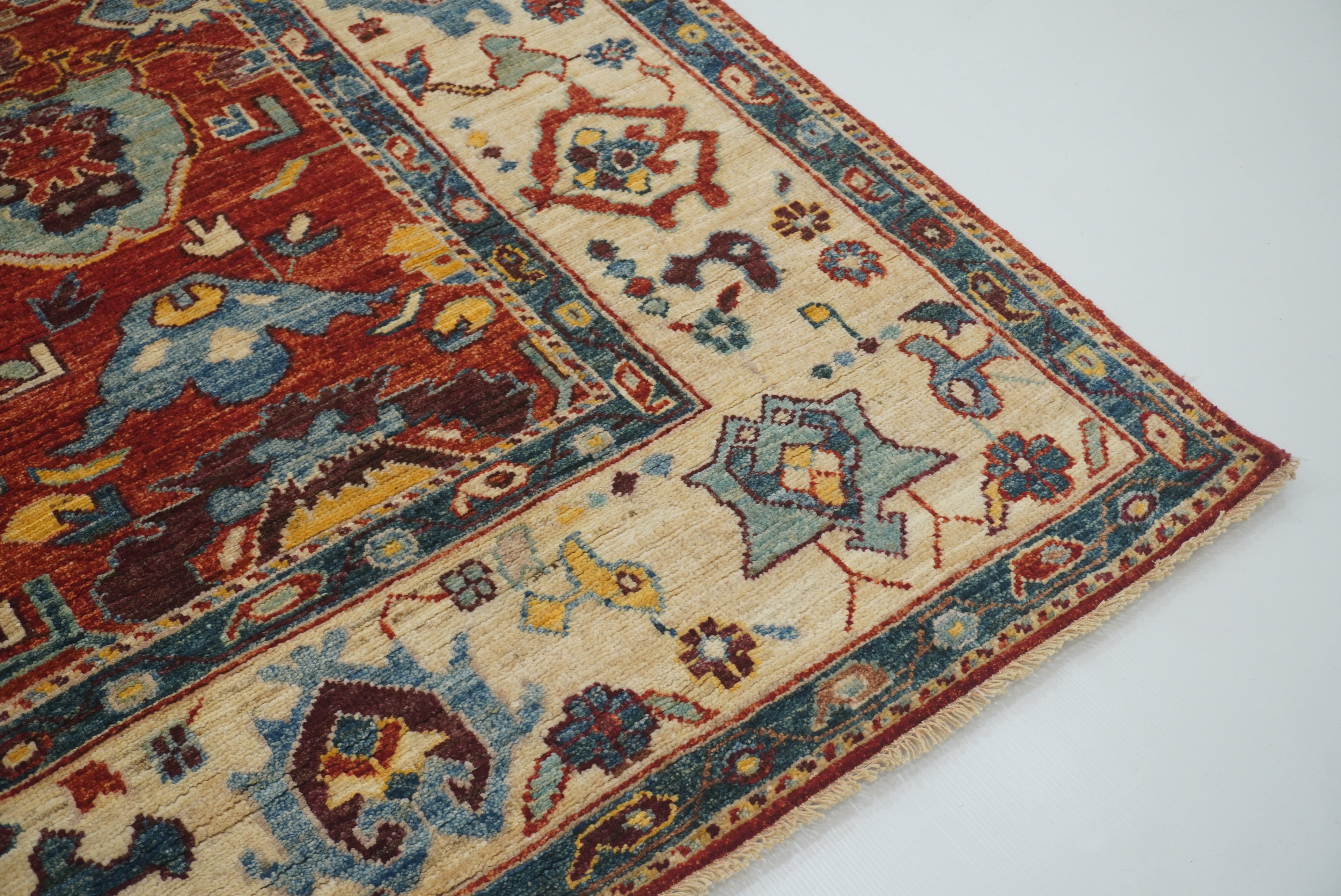 6x9 Rusty Red Oushak Hand-Knotted Wool Oriental Rug - Yildiz Rugs