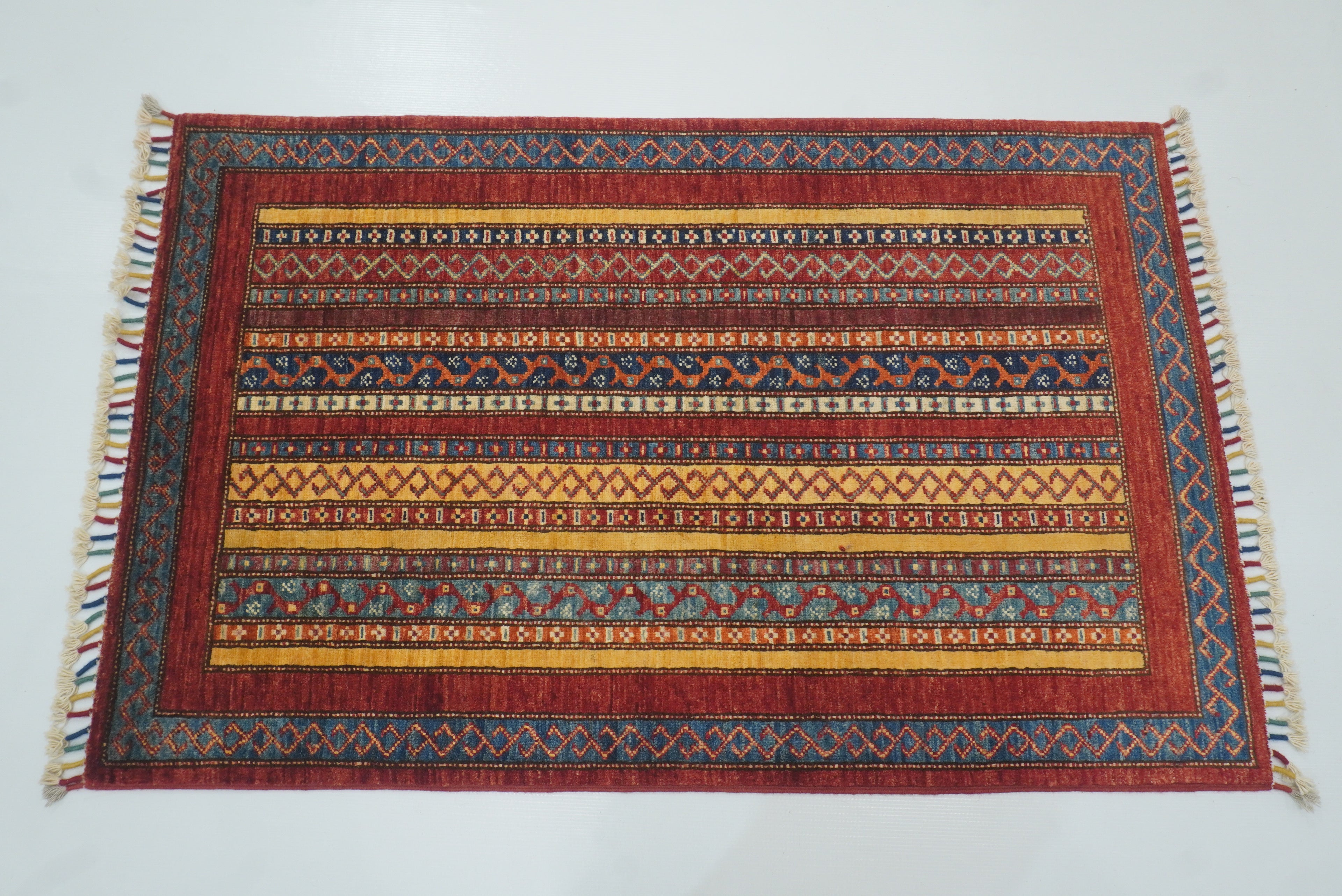3x4 Red Turkish Style Hand knotted Wool Rug - Yildiz Rugs