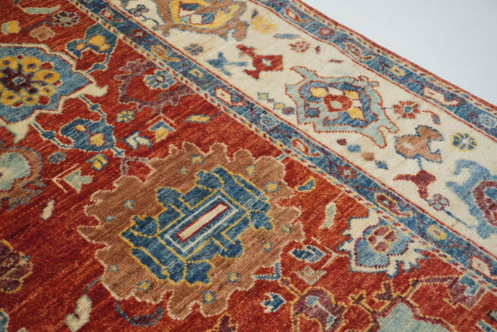 6x9 Rusty Red Oushak Hand-Knotted Wool Oriental Rug - Yildiz Rugs