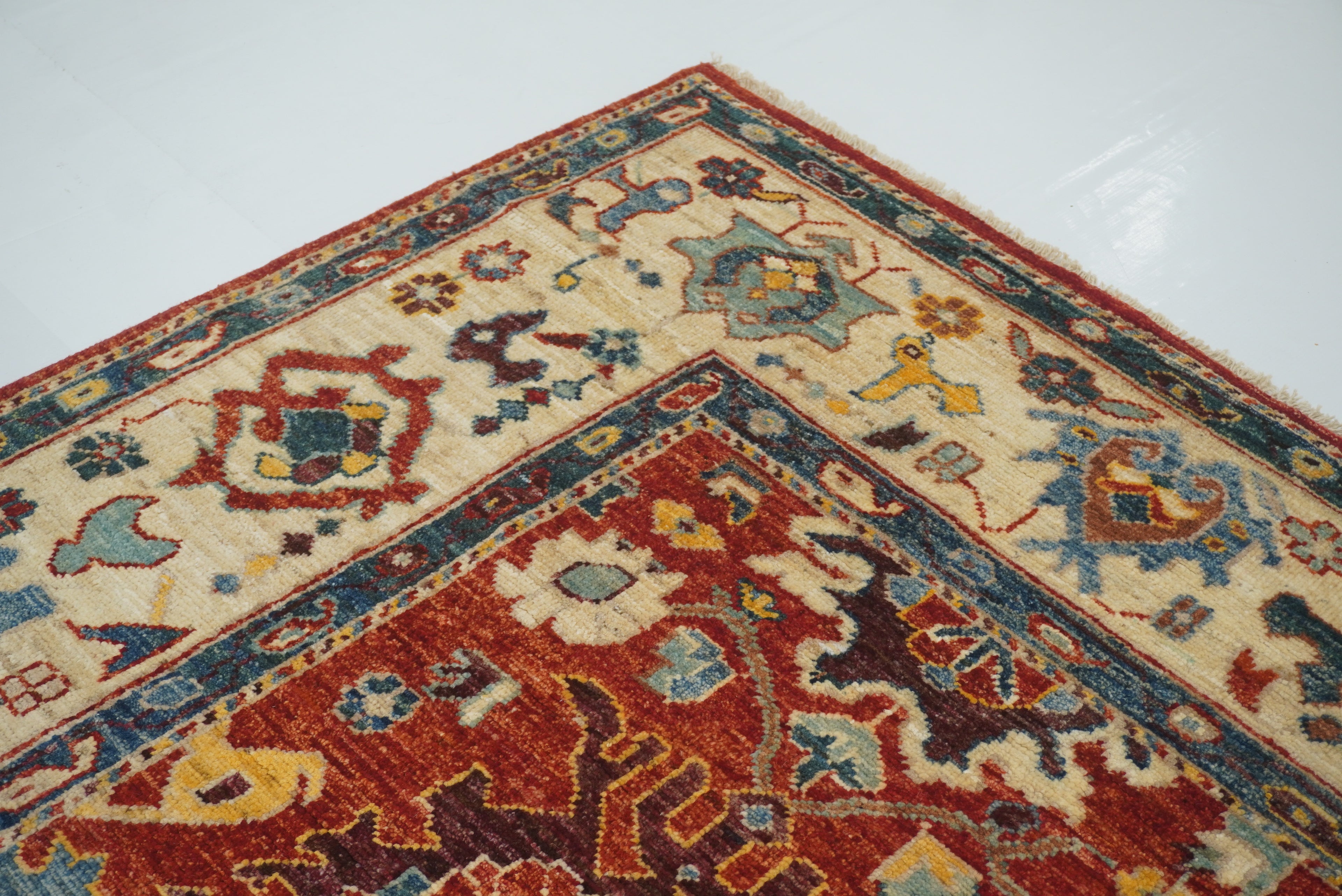 6x9 Rusty Red Oushak Hand-Knotted Wool Oriental Rug - Yildiz Rugs