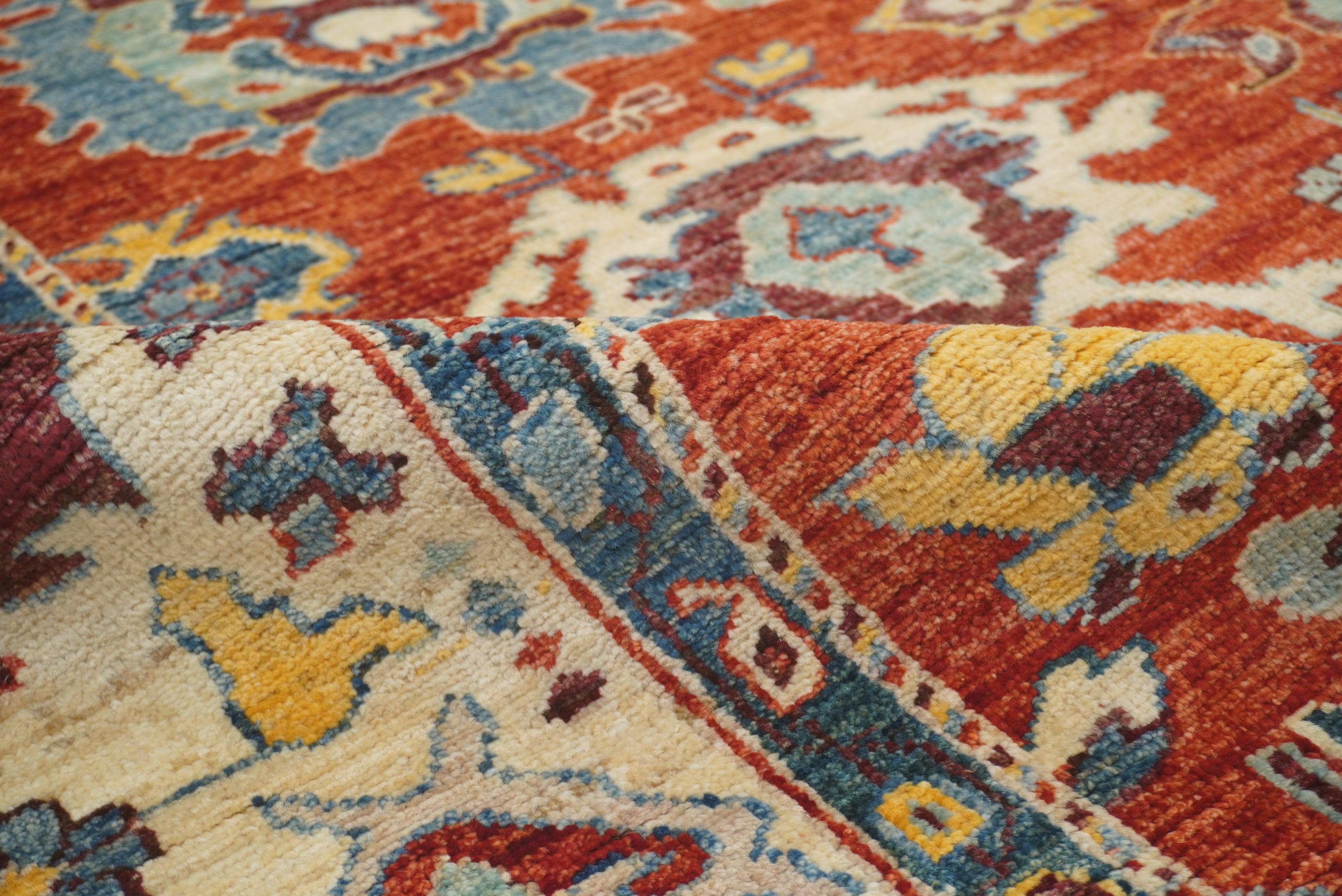 6x9 Rusty Red Oushak Hand-Knotted Wool Oriental Rug - Yildiz Rugs