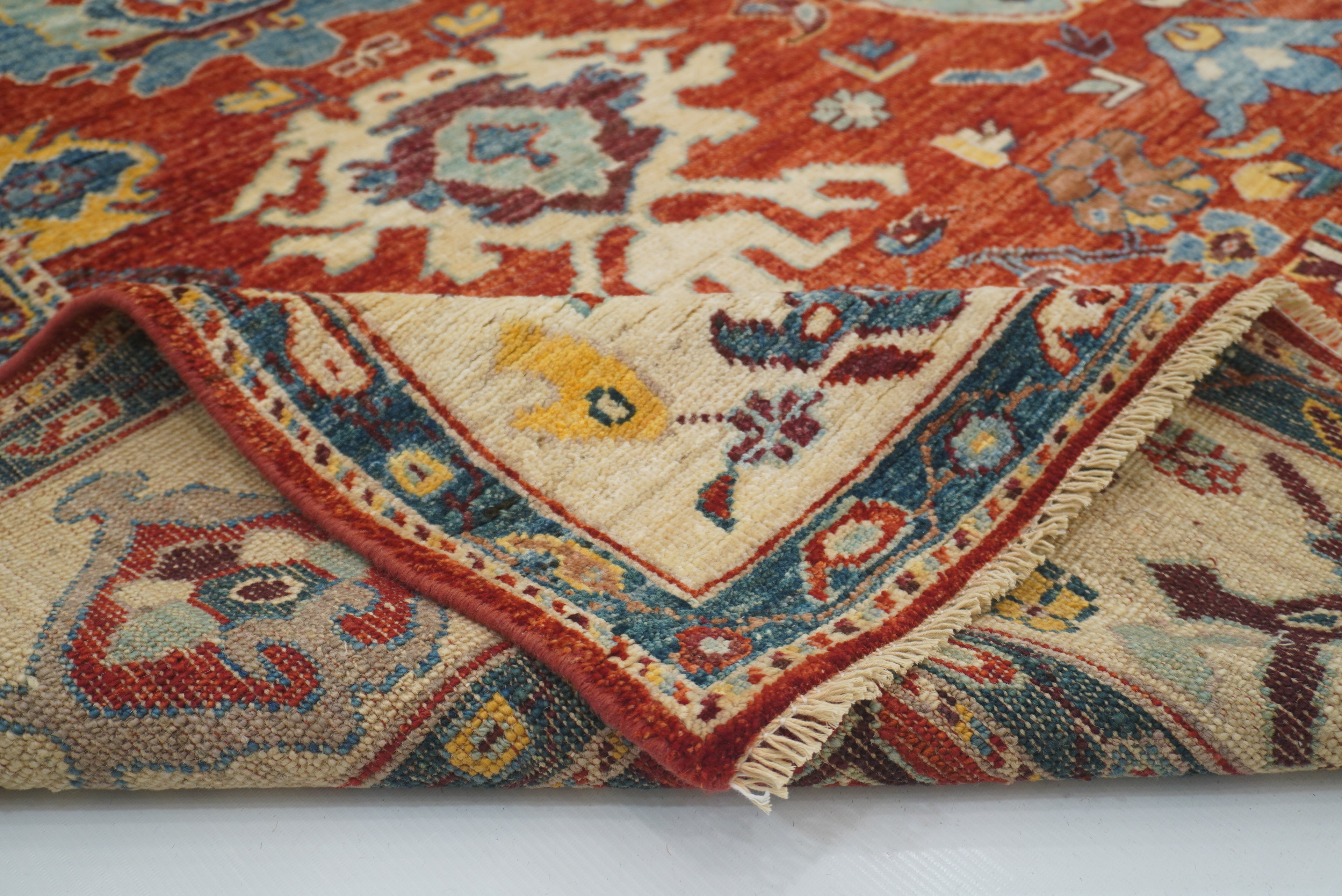 6x9 Rusty Red Oushak Hand-Knotted Wool Oriental Rug - Yildiz Rugs