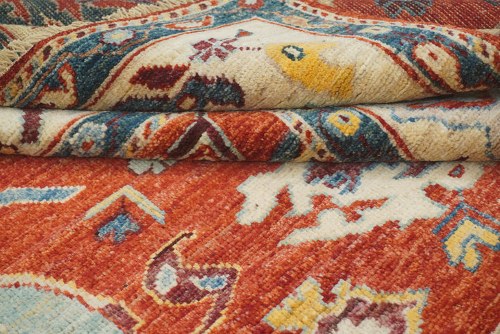 6x9 Rusty Red Oushak Hand-Knotted Wool Oriental Rug - Yildiz Rugs